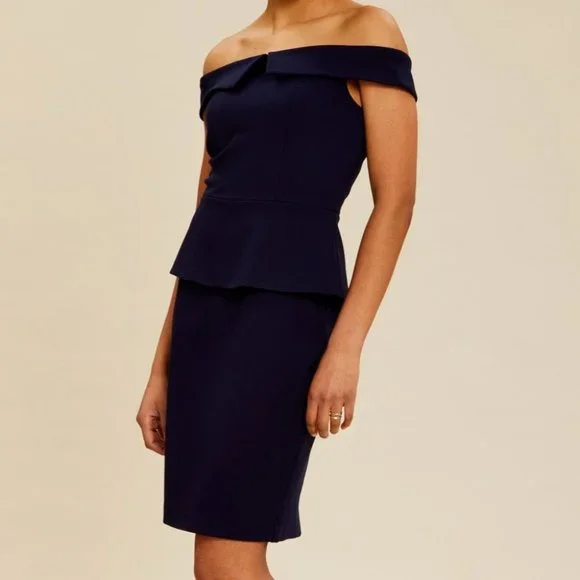 TED BAKER Bardot Off Shoulder Peplum Dress - Picture 6 of 12